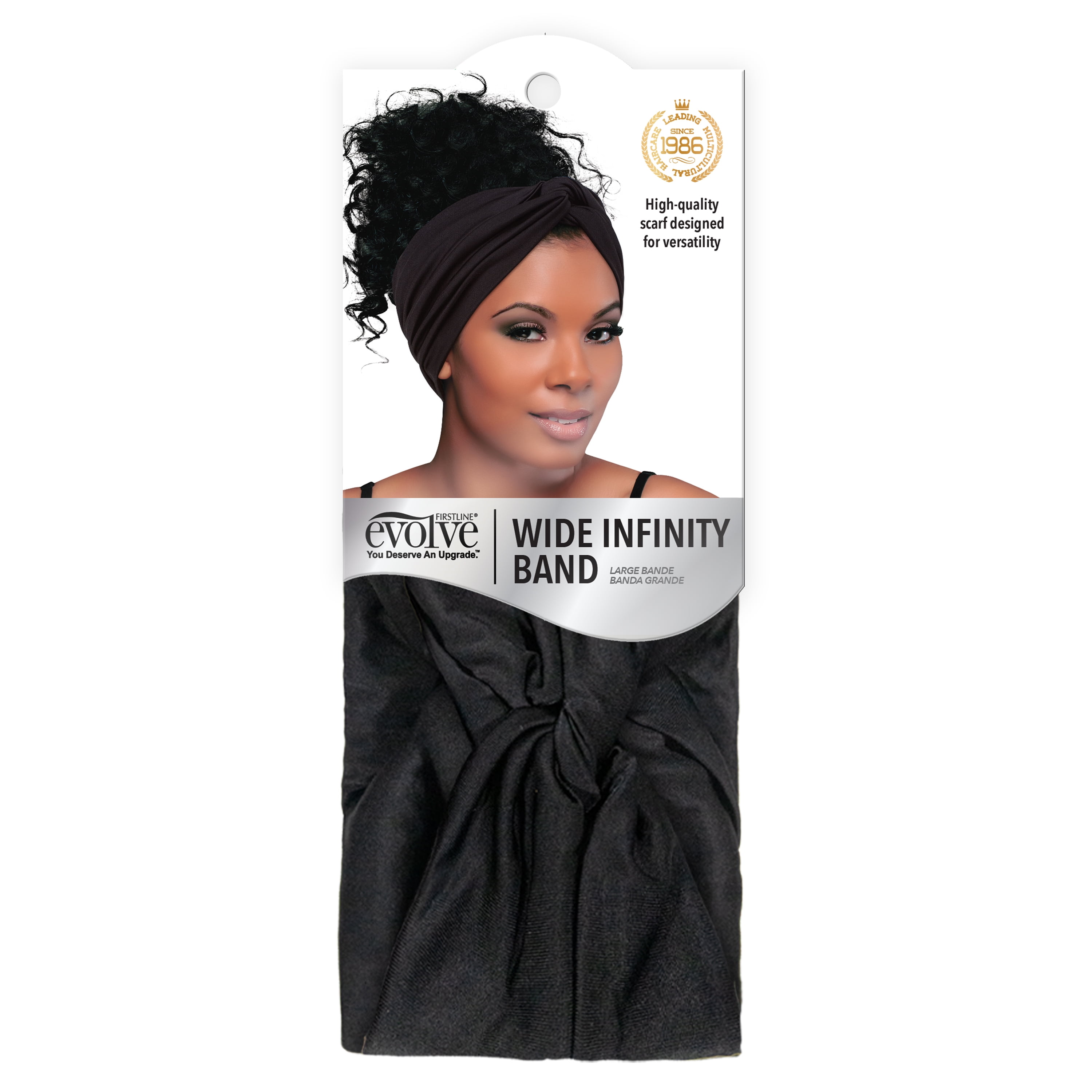Evolve Wide Headwrap, Black, 1 Count