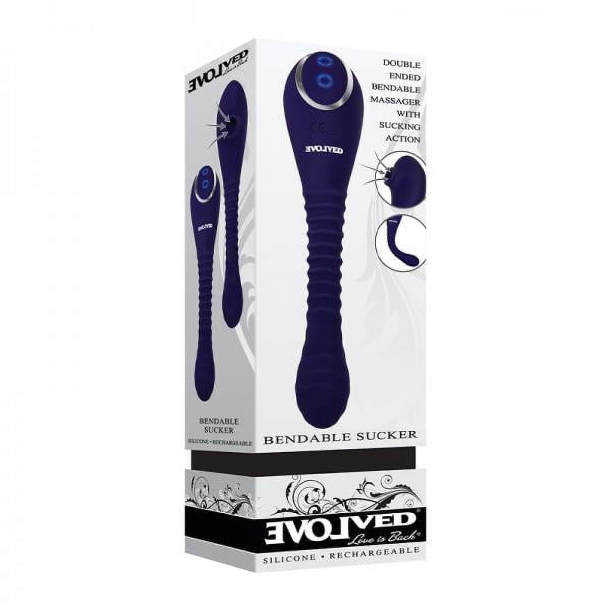Evolved Bendable Sucker Rechargeable Poseable Silicone Dual-Ended Suction  Vibrator Blue - Walmart.com