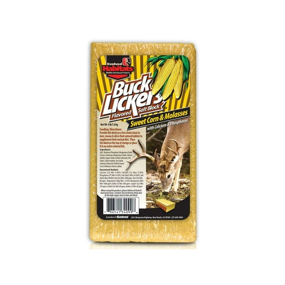 Evolved Habitats Buck Lickers Sweet Corn and Molasses Deer Supplement Block 4 lb