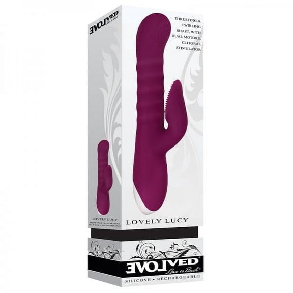Evolved Lovely Lucy Rechargeable Thrusting Silicone Dual Stimulator Burgundy G-Spot Vibrators