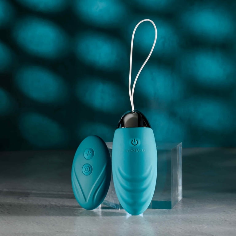 Evolved Oval Office Silicone Egg Vibrator with Remote Control, Blue
