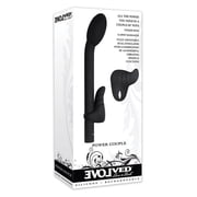Evolved Power Couple Fully Adjustable 2-Piece Rechargeable Silicone Dual Stimulator Black
