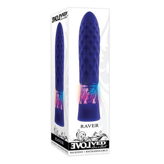 Evolved Raver Light-Up Rechargeable Silicone Bullet Vibrator Purple