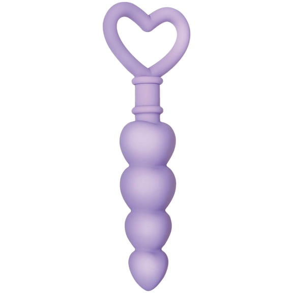 Evolved Sweet Treat Heart-Shaped Beaded Silicone Anal Plug Light Purple