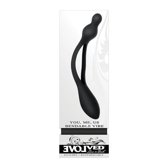 Evolved You, Me, Us Rechargeable Poseable Silicone Vibrator Black