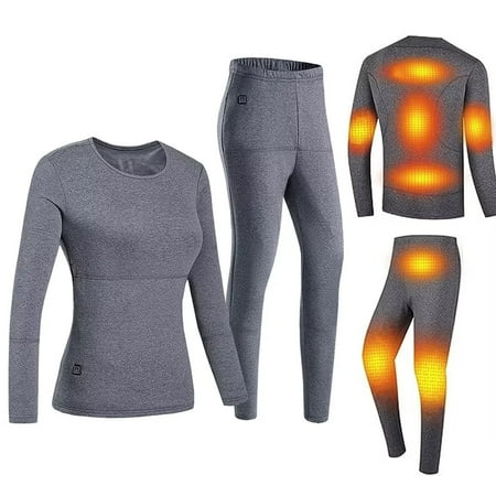Evomosa Electric Warmer for Women, Heated Base Layer Thermal Underwear Set with 22 Zone, Rechargeable Washable for Indoors, Outdoors