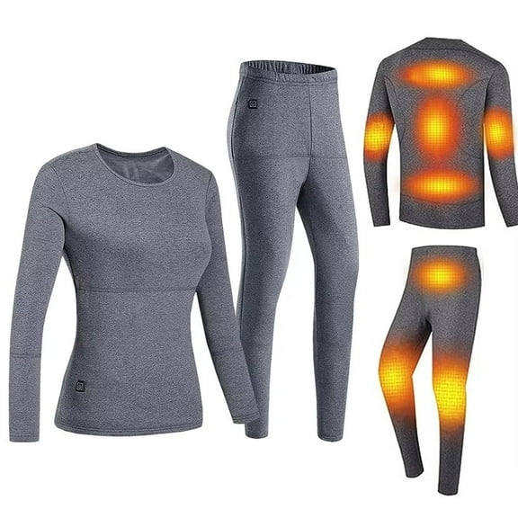 Evomosa Electric Warmer for Women, Heated Base Layer Thermal Underwear Set with 22 Zone, Rechargeable Washable for Indoors, Outdoors