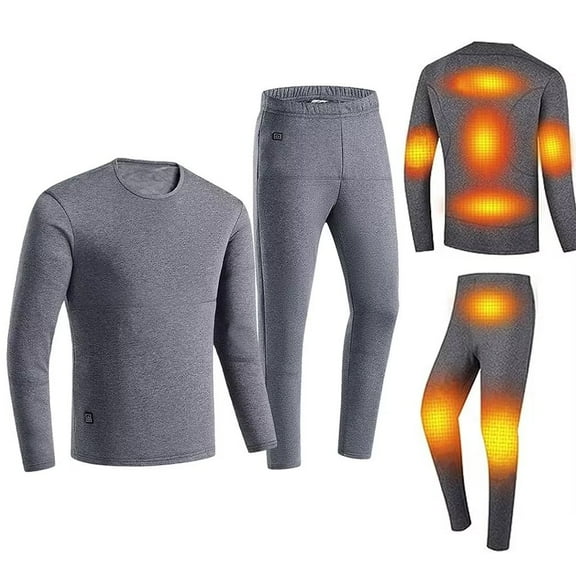 Evomosa Men's Heated Base Layers & Thermals with 22 carbon fiber heating zones, Electric Thermal Underwear Set, Rechargeable Washable Fit Tops & Bottoms