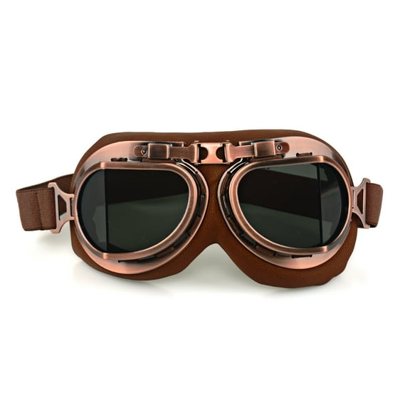 Evomosa Motorcycle Vintage Goggles Anti UV Anti-Scratch Dustproof, Biker Racer Cruiser Touring Helmet Half Helmet Adult, Black