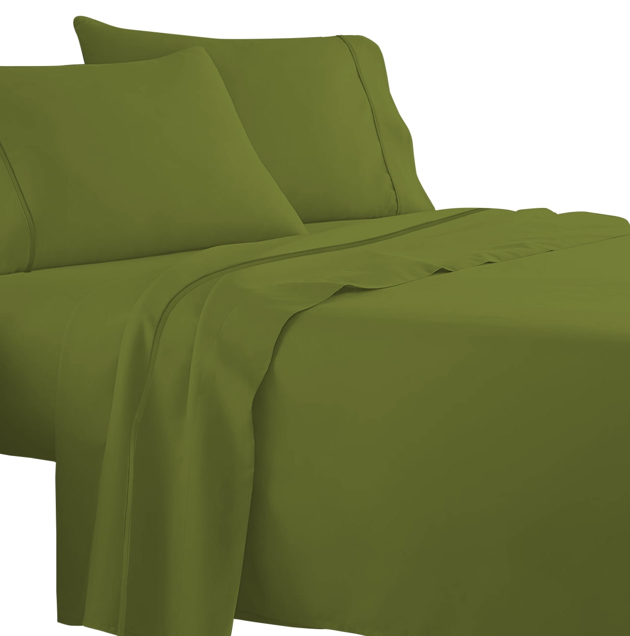 Evon 600tc 100 Egyptian Cotton Sage Color Full Size With 15 Inch Deep Pocket 4 Piece Piping 1408