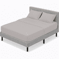 thumbnail image 1 of Evon 600TC 100% Egyptian Cotton Silver Grey Color King Size with 15" Inch Deep Pocket 4-Piece Piping Sheet set, 1 of 6