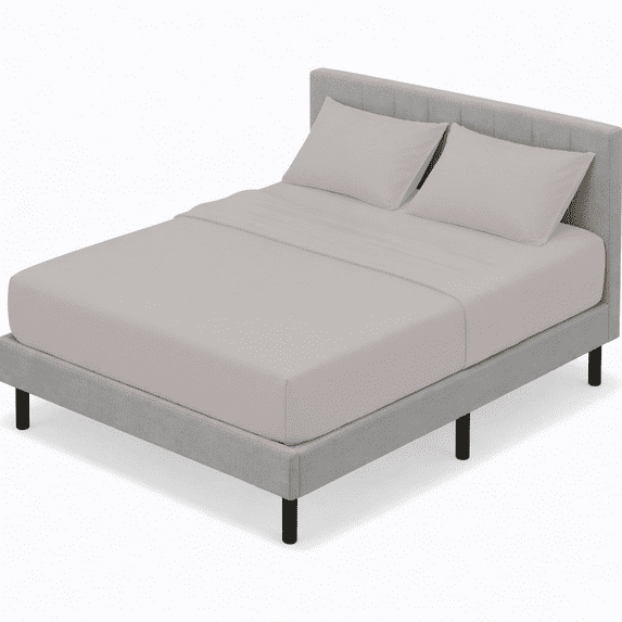 Evon 600TC 100% Egyptian Cotton Silver Grey Color King Size with 15" Inch Deep Pocket 4-Piece Piping Sheet set