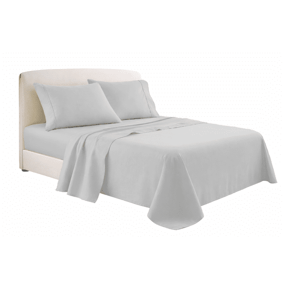 Evon 600TC 100% Egyptian Cotton Silver Grey Color Queen Size with 15" Inch Deep Pocket 4-Piece Piping Sheet set