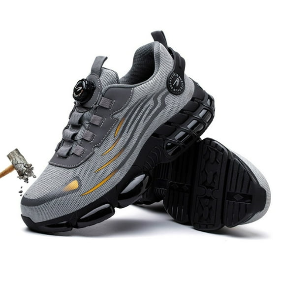 Evontira Steel Toe Shoes for Men Puncture-Proof, Slip-On Safety Sneakers, Durable & Lightweight Power Trainers for Work & Casual Wear