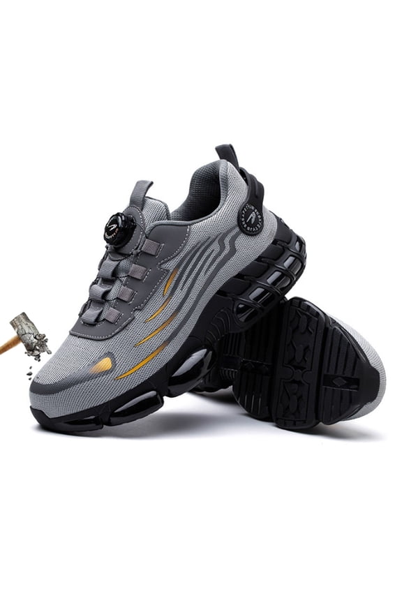 Evontira Steel Toe Shoes for Men Puncture-Proof, Slip-On Safety Sneakers, Durable & Lightweight Power Trainers for Work & Casual Wear