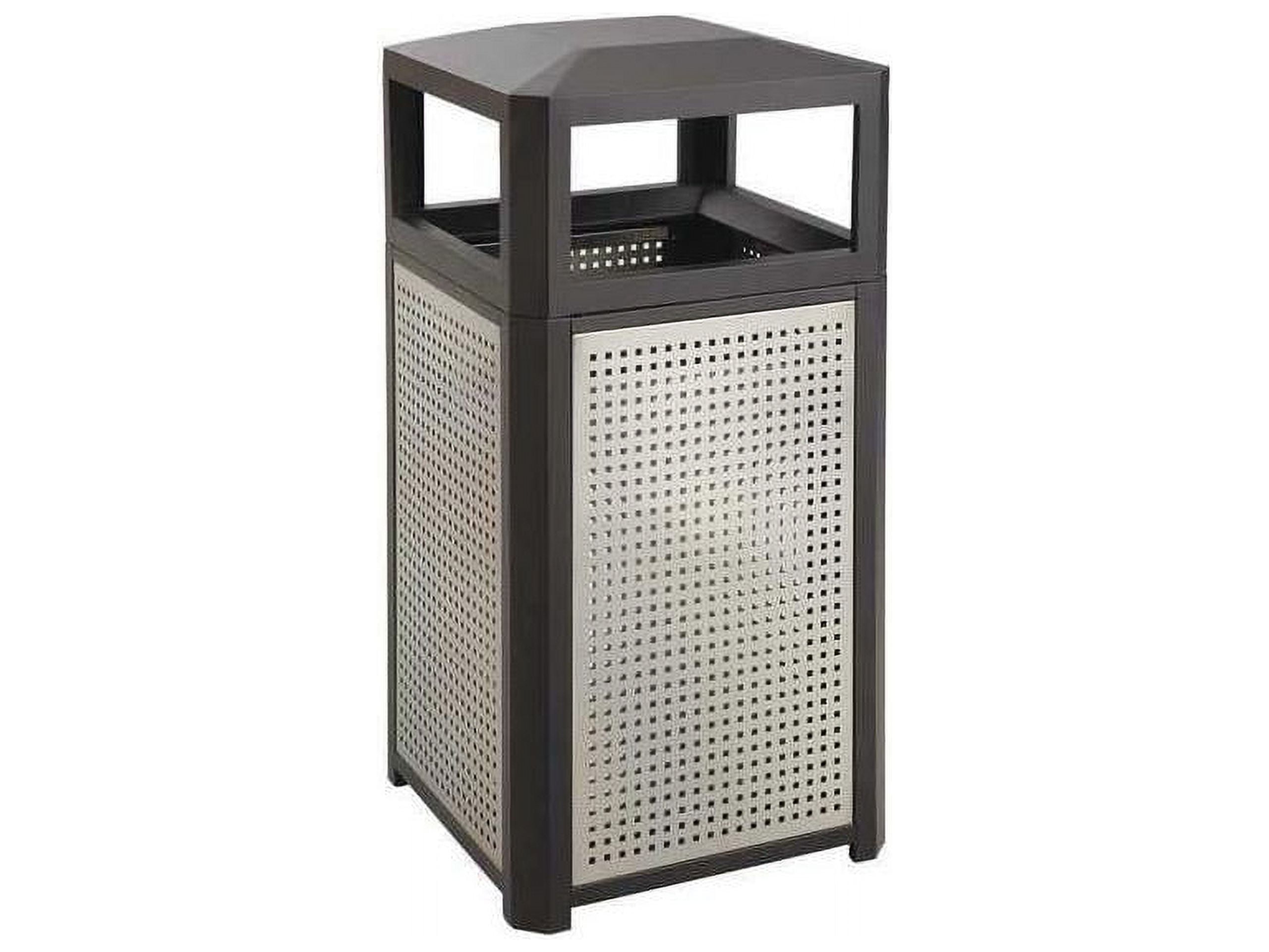 Evos Series Steel Waste Container, 38 gal, Steel, Black Evos Series Steel Waste Container, 38 gal, Steel, Black