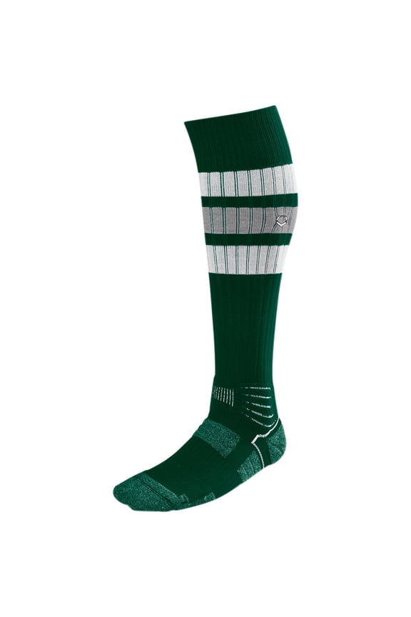 Adult PRO-SRZ Striped Baseball and Softball Game Socks Dark Green