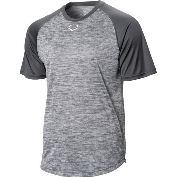 Evoshield Men's Heather Tech Baseball T-Shirt Charcoal Xl