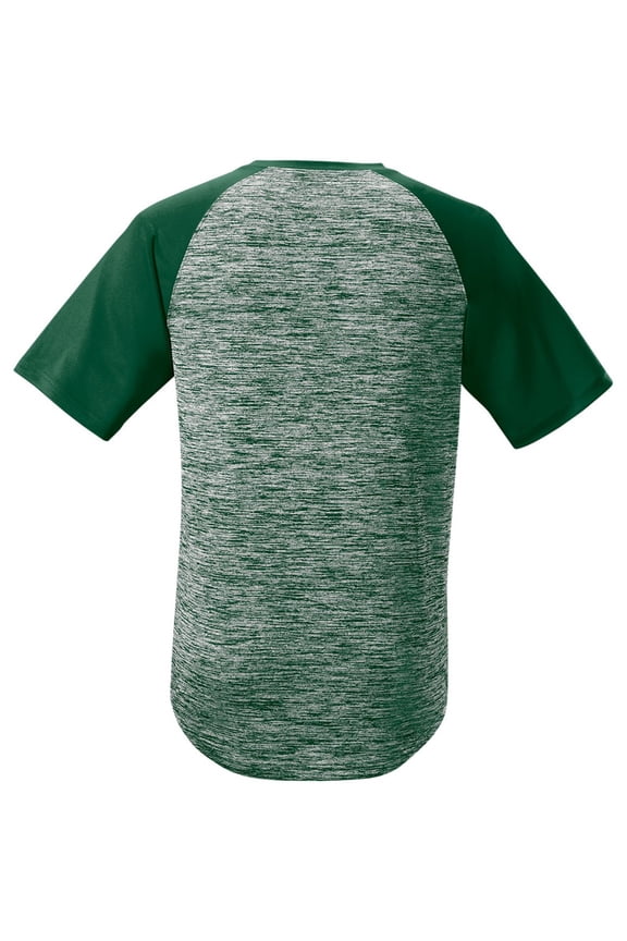 Men's Heather Tech Baseball T-Shirt Dark Green L