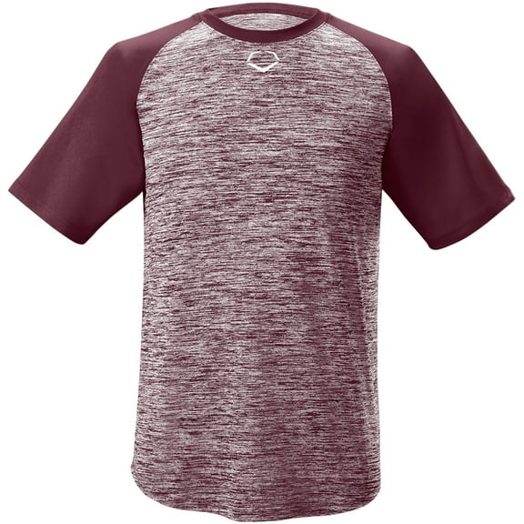 Evoshield Men's Heather Tech Baseball T-Shirt Maroon 2XL