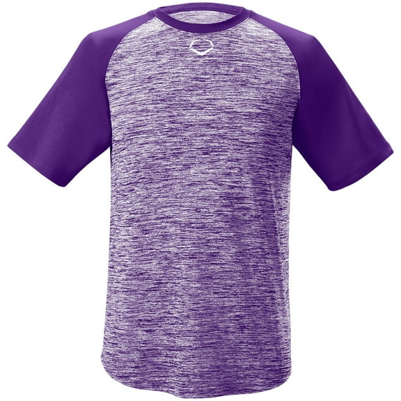 Evoshield Men's Heather Tech Baseball T-Shirt Purple L