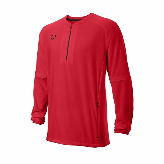Evoshield Men's Long Sleeve Baseball BP Jacket Scarlet S
