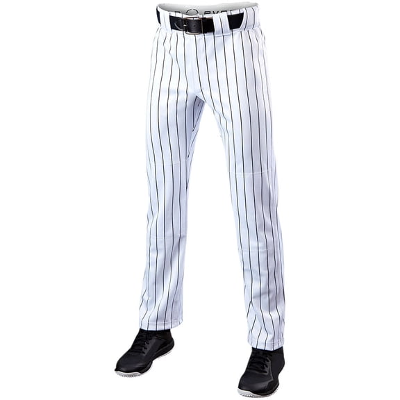 Evoshield Men's Salute Pinstripe Open Bottom Baseball Pants White/Black 2XL