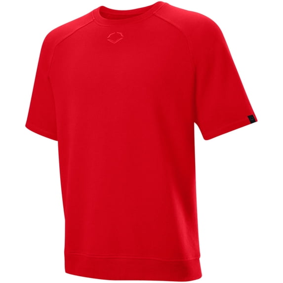 Evoshield Men's Short Sleeve Terry Baseball Training Sweatshirt Scarlet S