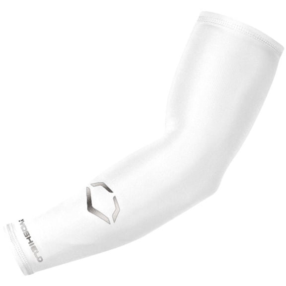 Evoshield Moisture Wicking Solid Baseball White Compression Arm Sleeve