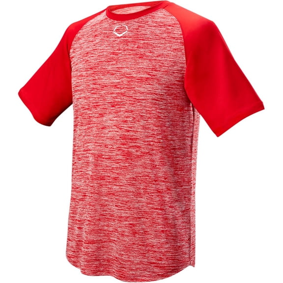 Evoshield Youth Heather Tech Baseball T-Shirt Scarlet S