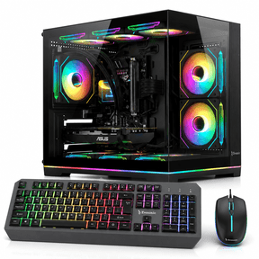 Evounic Gaming PC Desktop,Ryzen 7 5800X 8-Core,RTX 5060 8GB,32GB RAM,1TB NVME SSD,WiFi6 BT5.4,Liquid Cooled,650W PSU,Windows 11,RGB Keyboard & Mouse