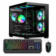 Evounic Prebuilt Gaming PC Desktop, RTX 5050 Gaming Computer, Ryzen 7 5800X, 16GB RAM, 1TB NVMe SSD, WiFi 6, Windows 11,9*ARGB Fans,RGB Keyboard & Mouse