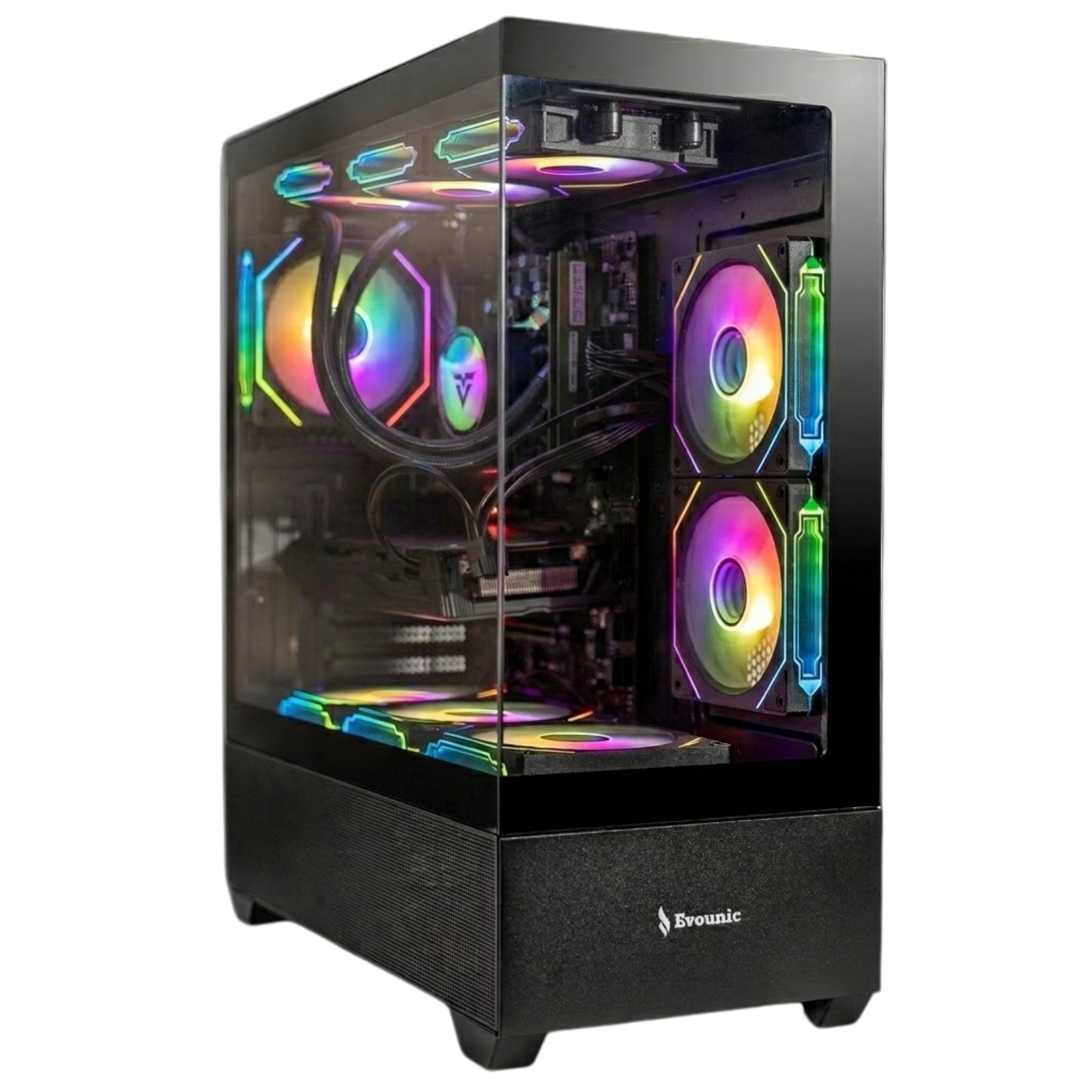Evounic Prebuilt Gaming PC Liquid Cooled Desktop Computer Ryzen 7 5800X RTX 4060 16GB DDR4 RAM 1TB NVME SSD WiFi 6 BT5.4 650W WIN11 ARGB 9Fan,VR Ready