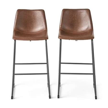 Evrett Vintage 30" Faux Leather Bar Stool, Set of 2, Brown price history and forecast - GDFSTUDIO 704892WAL