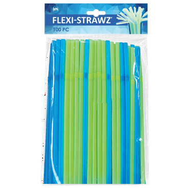 Evri Blue Green Flexi Straws