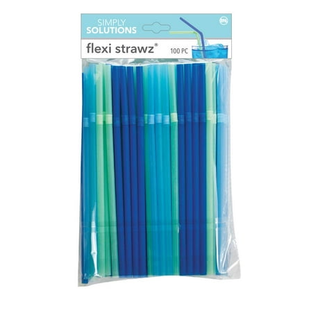 Evri Blue Green Flexi Straws