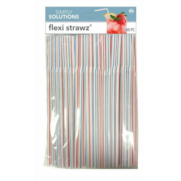 Evri Flexi Straws Red and Blue 100PK