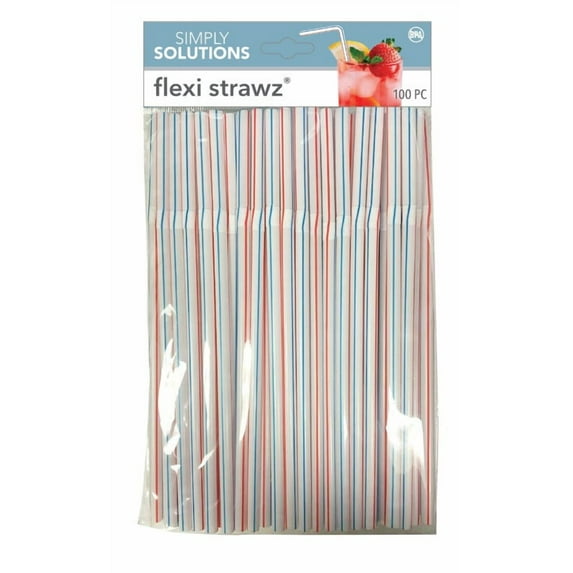 Evri Flexi Straws Red and Blue 100PK