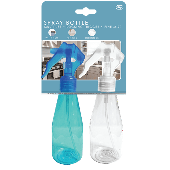 Evri Spray Bottle Set - 2 pack, 6.76 fl oz each, plastic bottles for household and commercial use