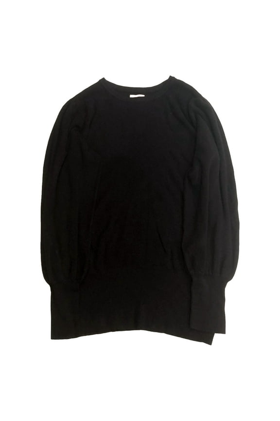 Womens Plus Size Black White Balloon Sleeve Sweater 3X