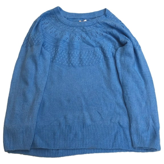 Evri Womens Plus Size Soft Blue Speckled Pull-Over Sweater 0X