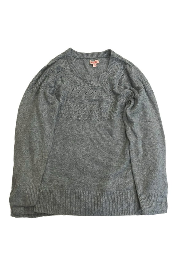 Womens Plus Size Soft Gray Speckled Pull-Over Sweater 2X
