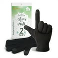 thumbnail image 1 of EvridWear 100% Cotton Touchscreen Moisturizing Unisex Gloves (Black L-2 Pairs), 1 of 5