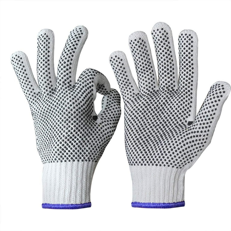 PVC-Dotted Cotton/Polyester Work Gloves, Large, Gray/Black, 12 Pairs PVC-Dotted Cotton/Polyester Work Gloves, Large, Gray/Black, 12 Pairs
