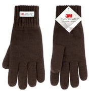 EvridWear 3M Thinsulate Thermal Insulated Lined Gloves, Warm Double Layer Knitted Winter Gloves for Men Women (Brown)