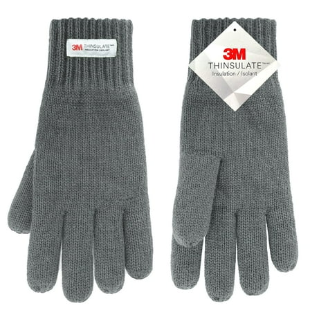 EvridWear 3M Thinsulate Thermal Insulated Lined Gloves, Warm Double Layer Knitted Winter Gloves for Men Women (Gray)