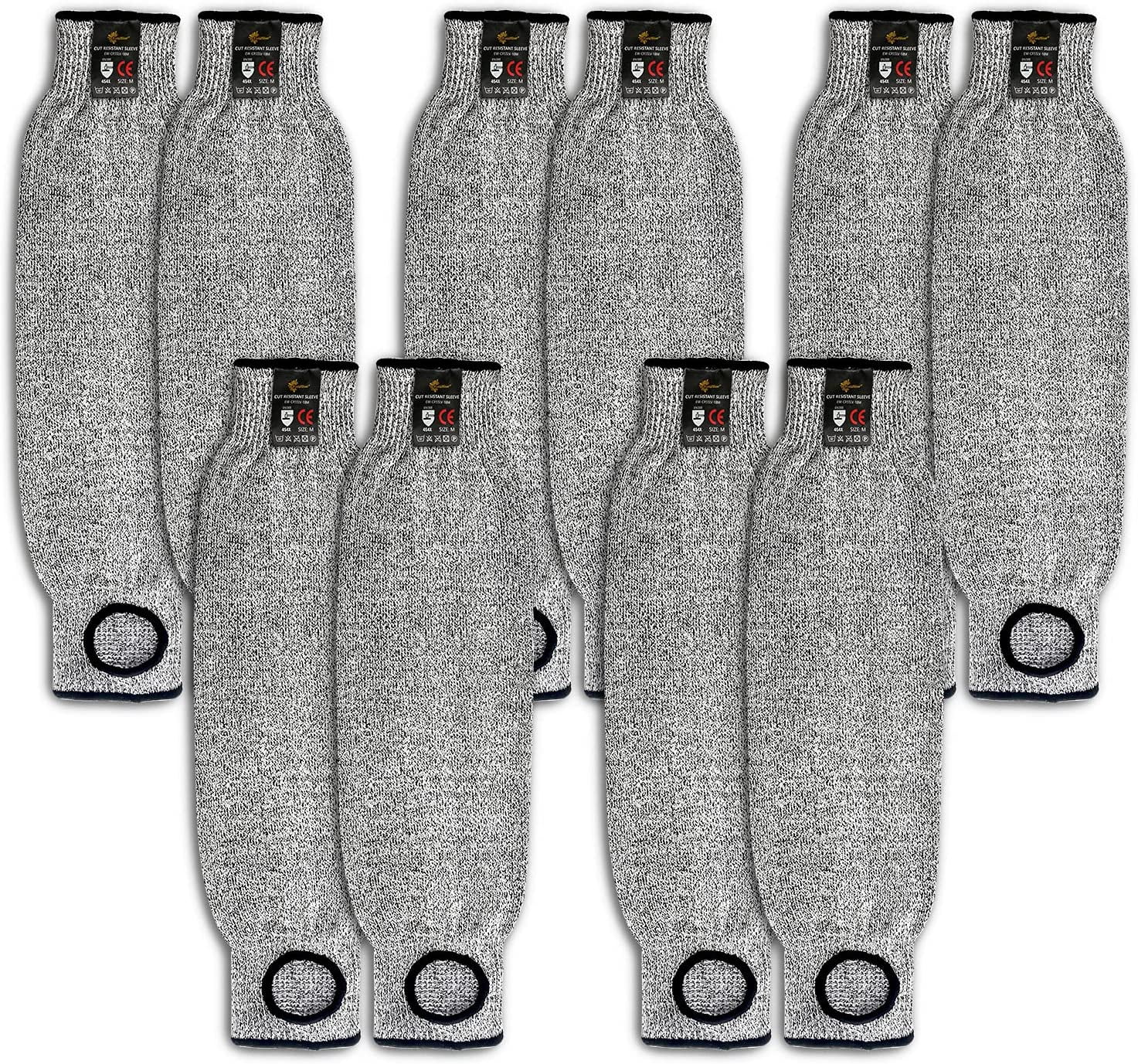 EvridWear 5 Pairs Cut Resistant Sleeves for Arm Work Protection (XL