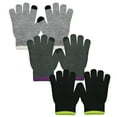 thumbnail image 1 of EvridWear Boy Girl Knit Warm Touchscreen Gloves, Fall Winter Cold Weather (3 Pairs, Gray, Dark Gray, Black, XS, 2-4Y), 1 of 10