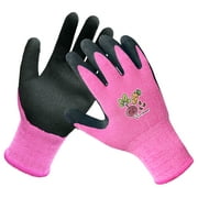 EvridWear Children Kids Gardening Latex Painting Work Gloves, M (7-9yr), Pink