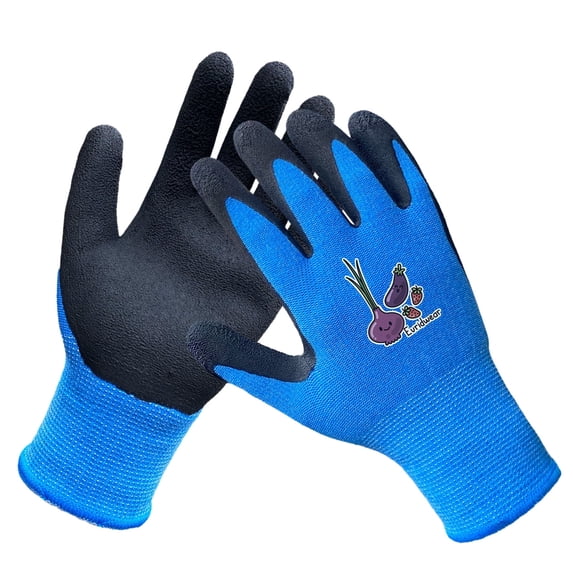 EvridWear Children Kids Gardening Latex Painting Work Gloves, XS (3-5yr), Blue